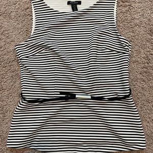 White House Black Market Striped Peplum Tank